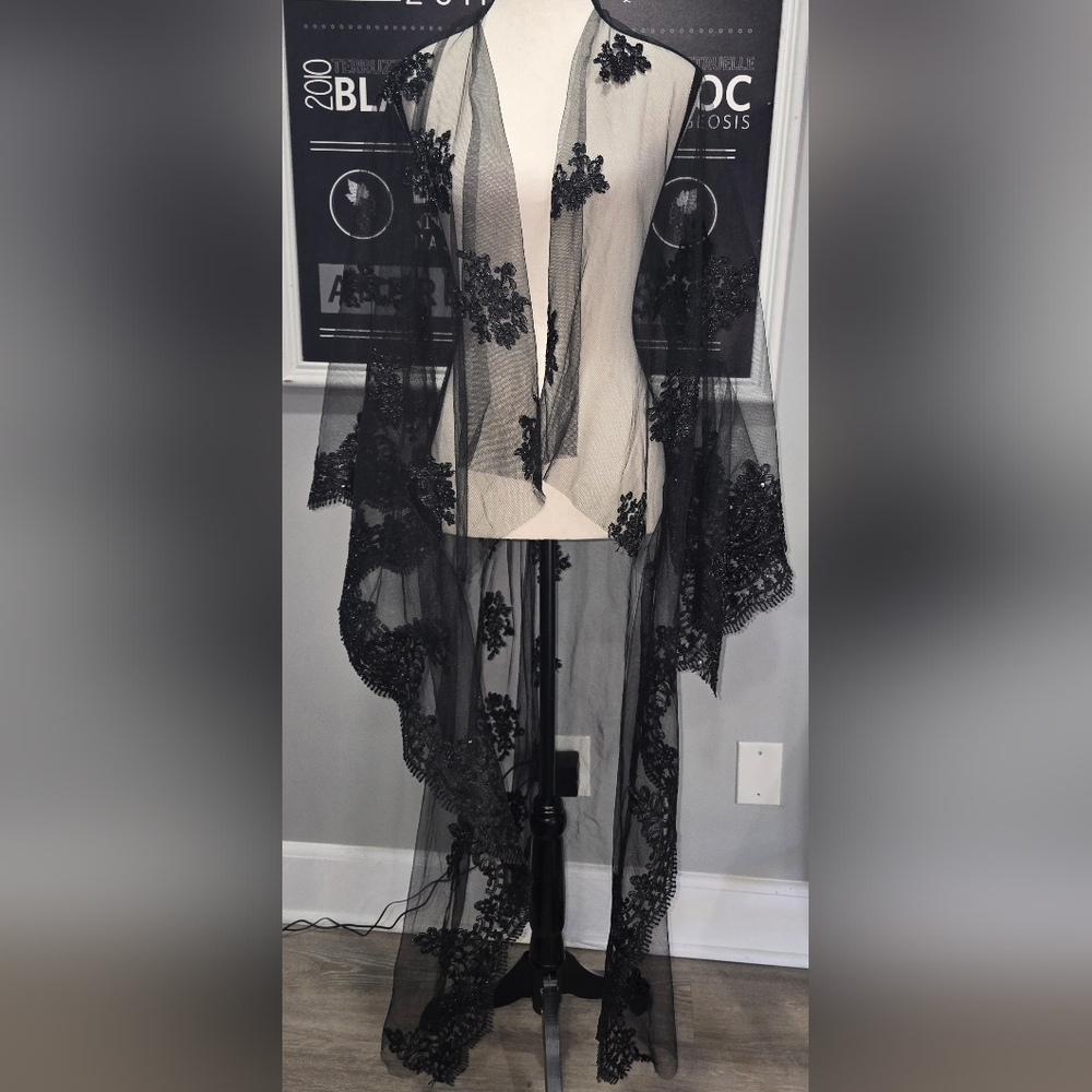 Elegant Black Lace Shawl